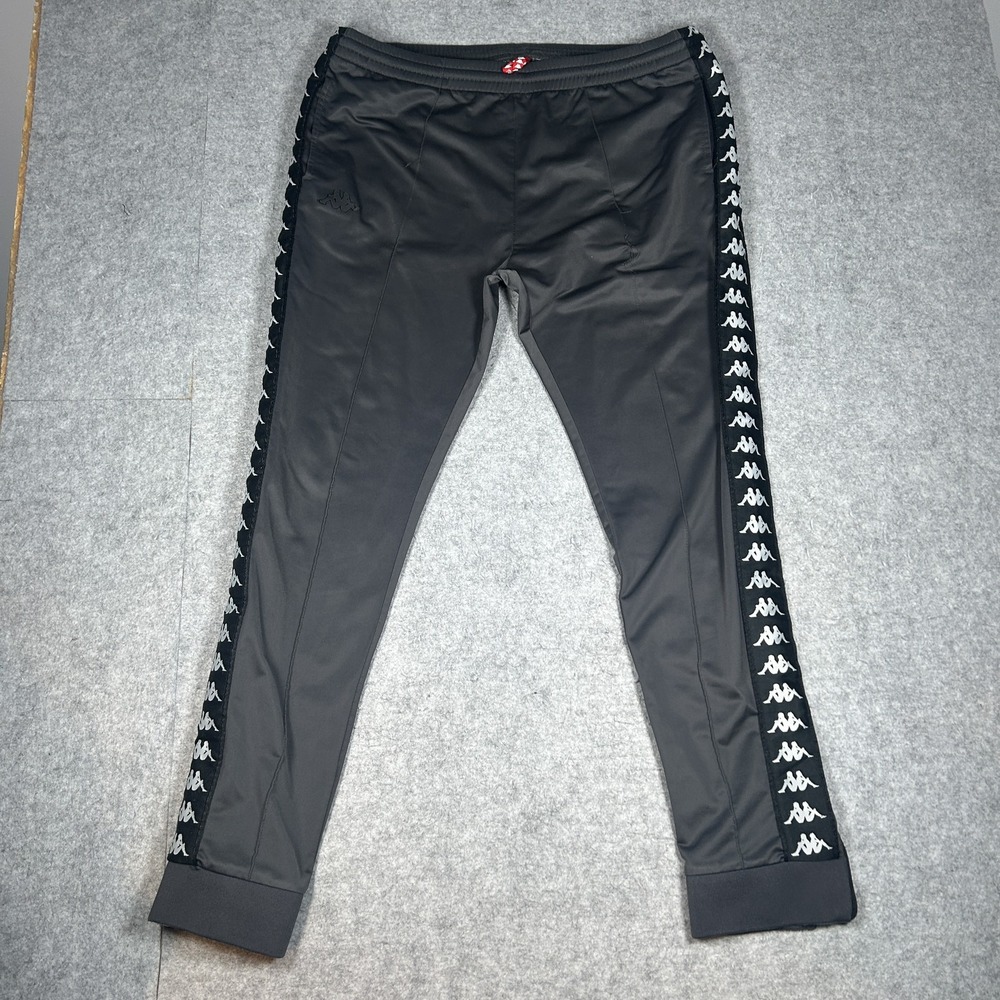 Vintage Kappa 222 Banda Sweatpants Mens XL(32x30) Grey/Black Y2K Track Pants